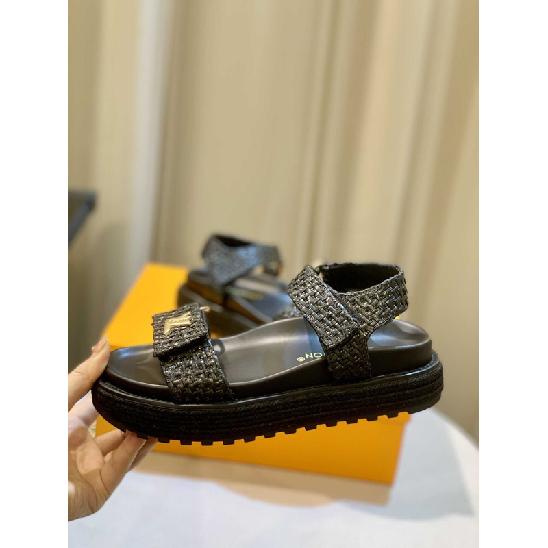 l**is V*t*n cordoba flat comfort sandal raffia black