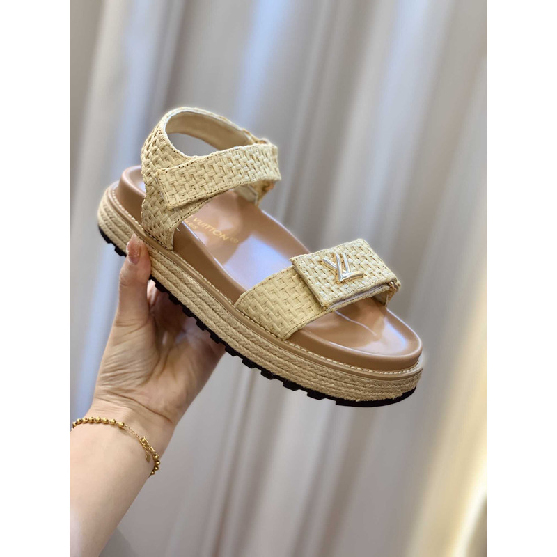 l**is V*t*n cordoba flat comfort sandal raffia beige