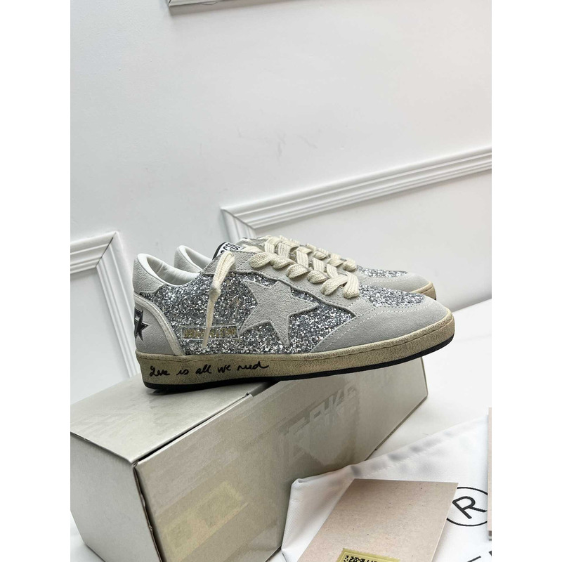 ggdb S*per-star glittered suede sneakers grey
