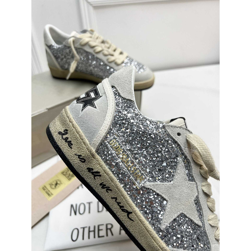 ggdb S*per-star glittered suede sneakers grey