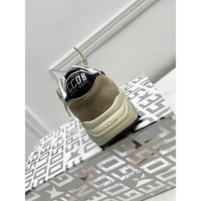 GGDB Running Sole Glitter Suede And Leather Trainers Green