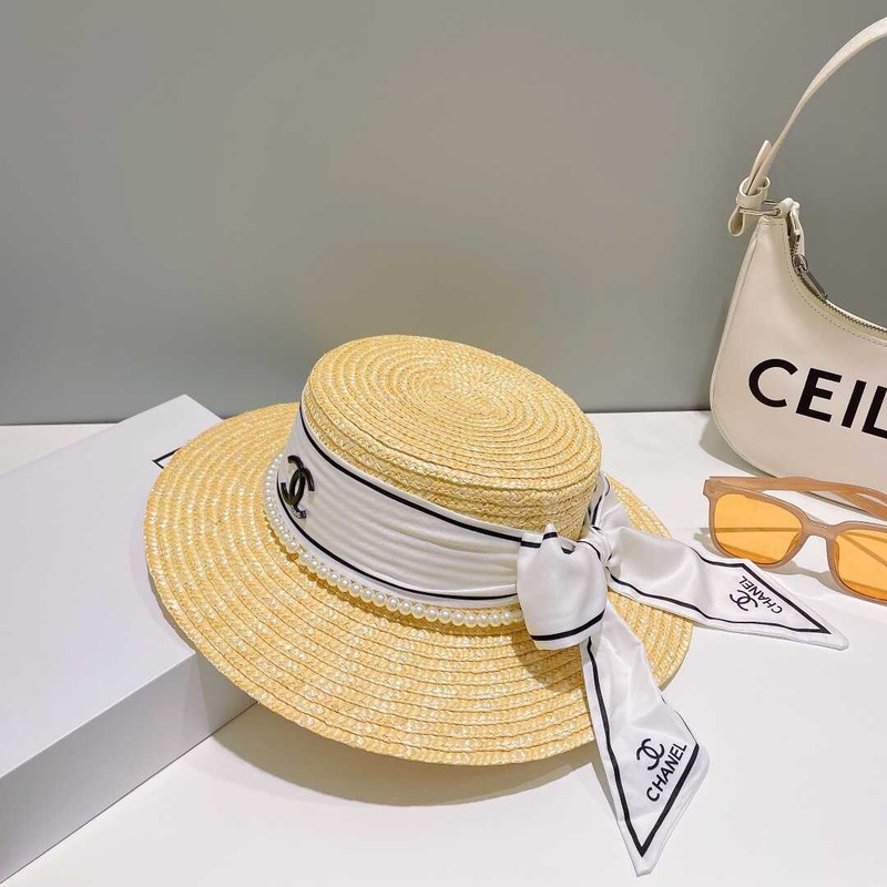 Ch*el summer straw buckle hat