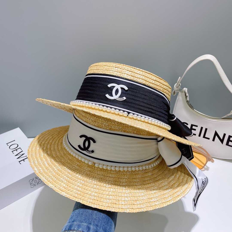 Ch*el summer straw buckle hat