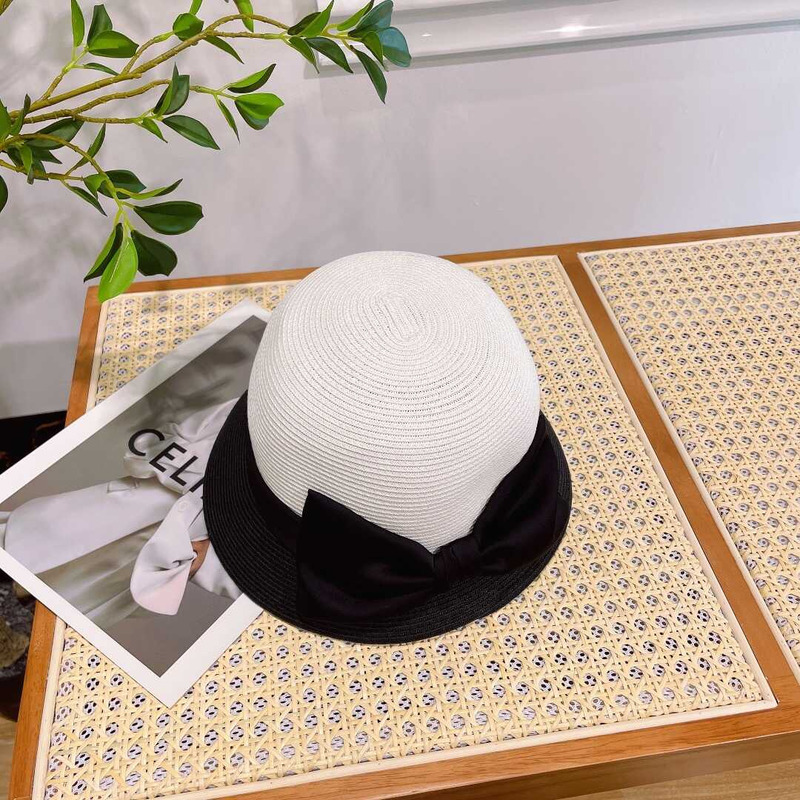 Ch*el summer straw hat white black