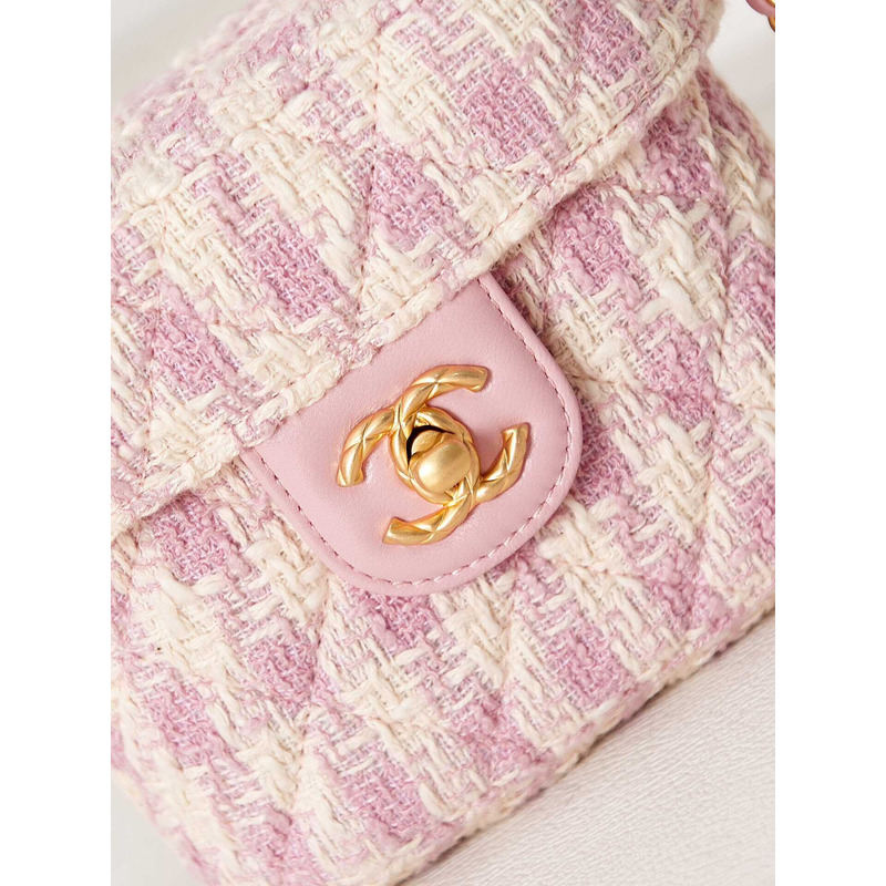 Ch*el cosmetic bag pink oblique