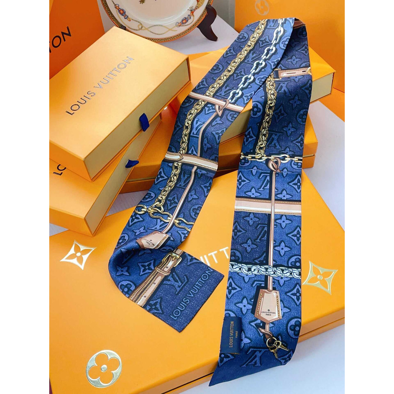 l**is V*t*n denimgram confidential long scarf blue