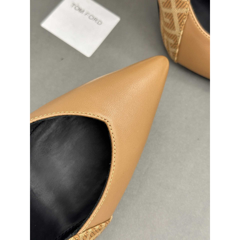 Balmain Ruby Monogram Slingback Pumps Brown