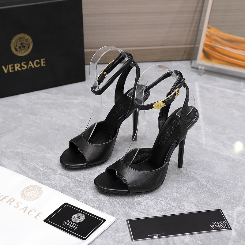 Versace Black Heeled Sandals