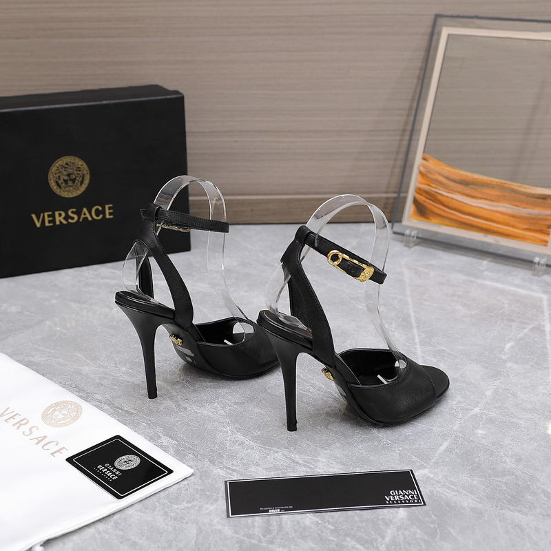 Versace Black Heeled Sandals