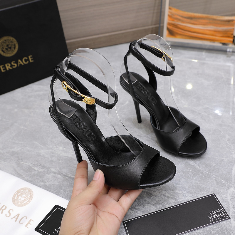 Versace Black Heeled Sandals