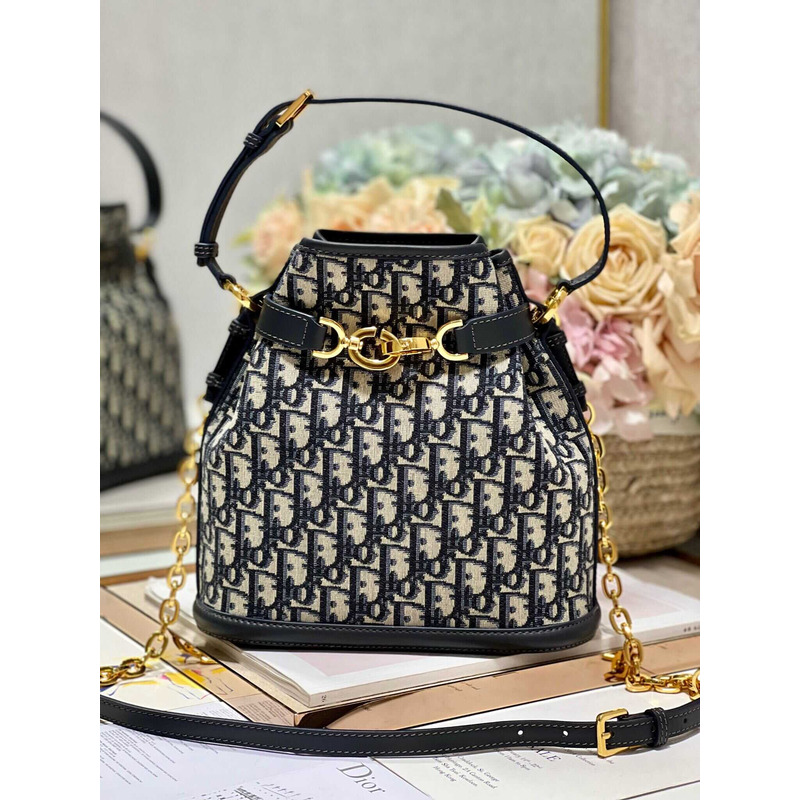 D*or medium c\''est D*or bag D*or oblique jacquard blue