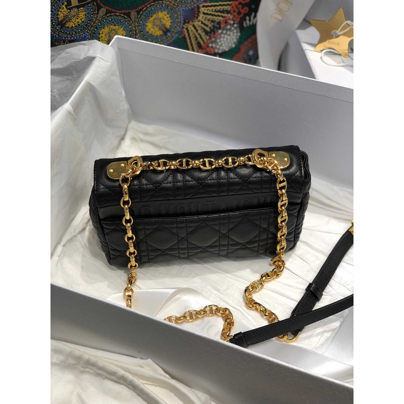 d*or small d*or caro bag black S*pple cannage calfskin bag