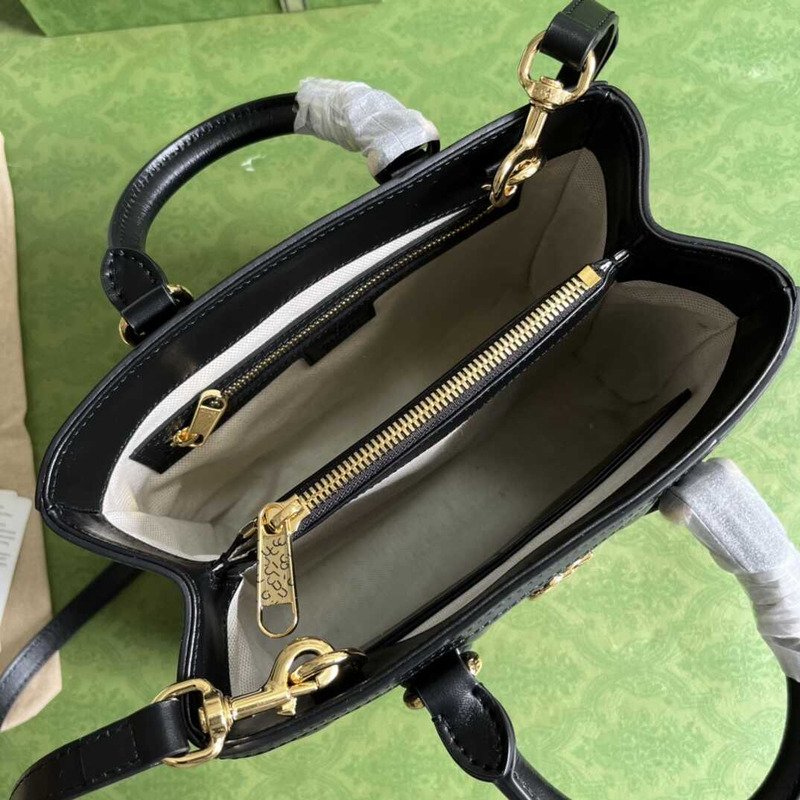 G*u*i gg quilted mini handle bag black