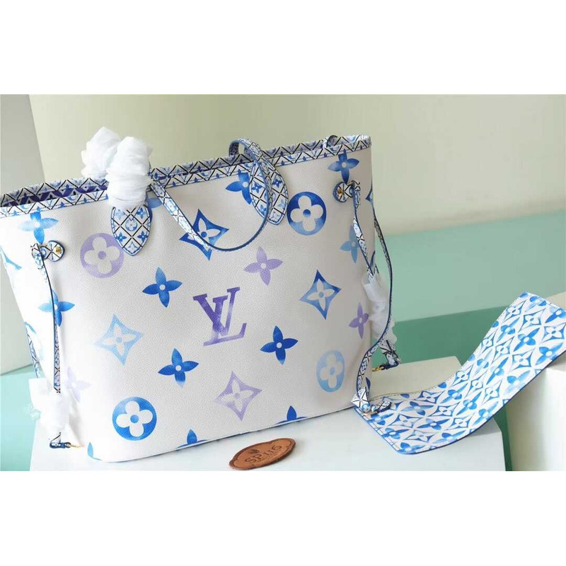l**is V*t*n  neverfull mm monogram blue