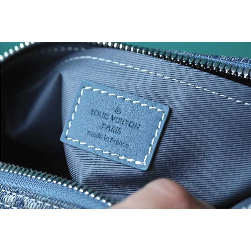 l**is V*t*n keepall bandouliere 25 monogram washed denim canvas