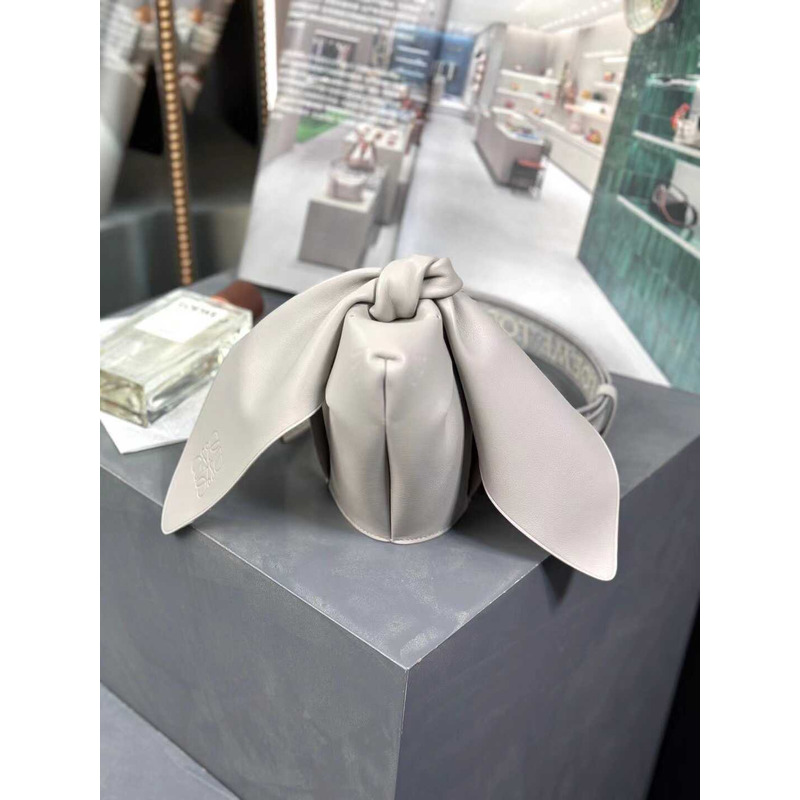 Loewe Bow Handbag White And Gray