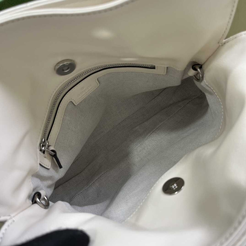 G*u*i blondie small leather tote white