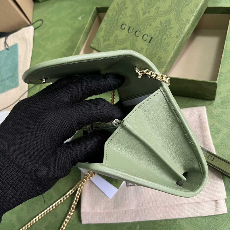 G*u*i  blondie medium wallet on chain green