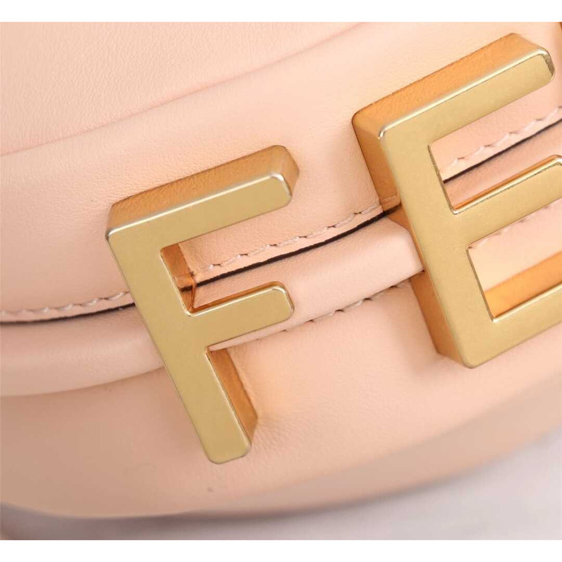 f**di S*per mini style f**digraphy leather bag pale pink
