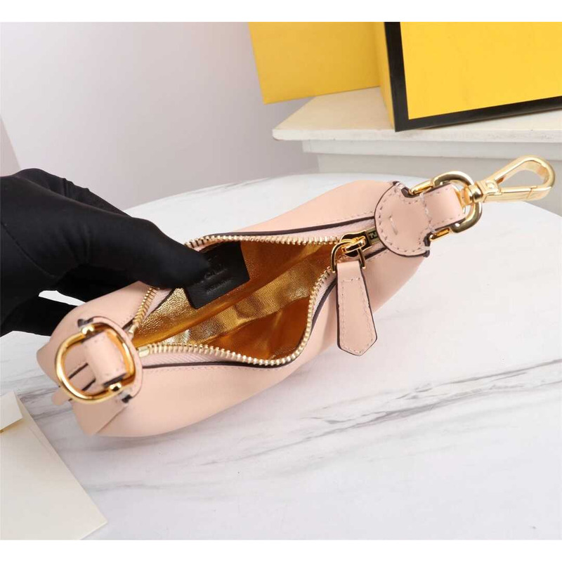 f**di S*per mini style f**digraphy leather bag pale pink