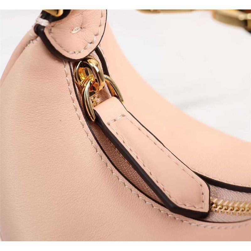 f**di S*per mini style f**digraphy leather bag pale pink