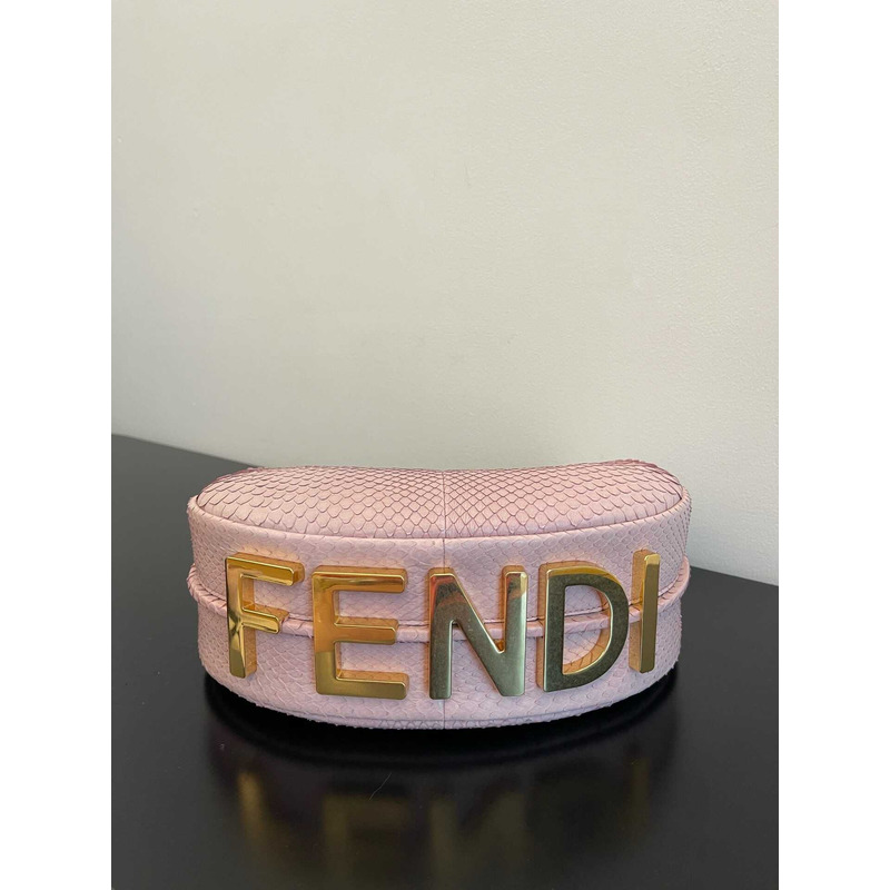 f**di S*per mini style f**digraphy hobo bag python leather pink