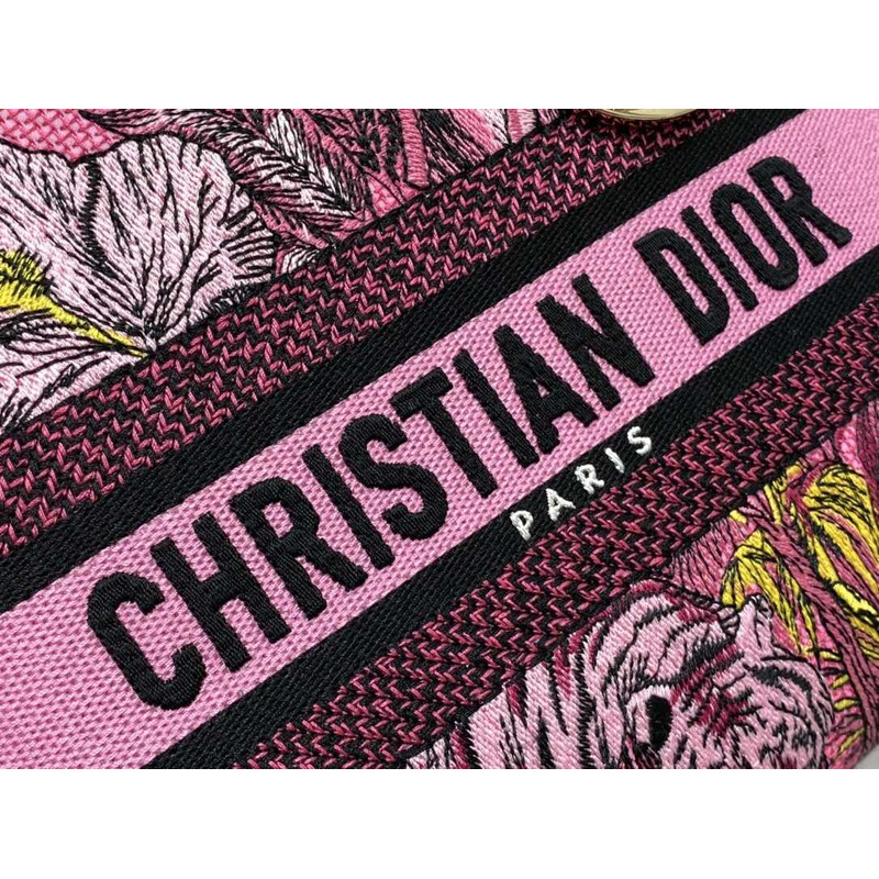 D*or medium lady d-lite bag fuchsia multicolor toile de jouy voyage embroidery