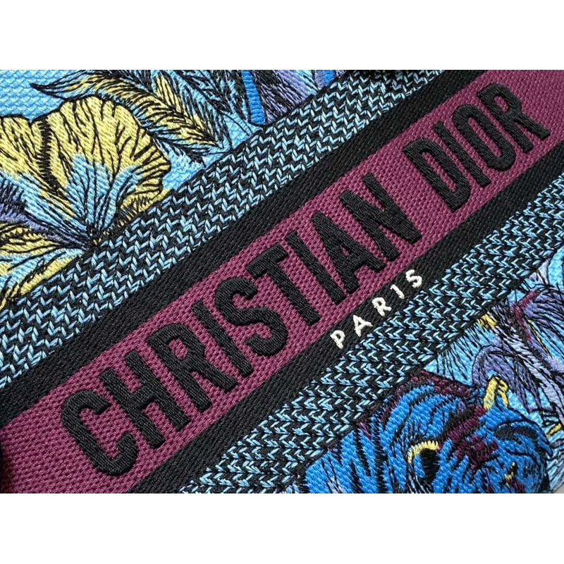 D*or medium lady d-lite bag celestial blue multicolor toile de jouy voyage embroidery