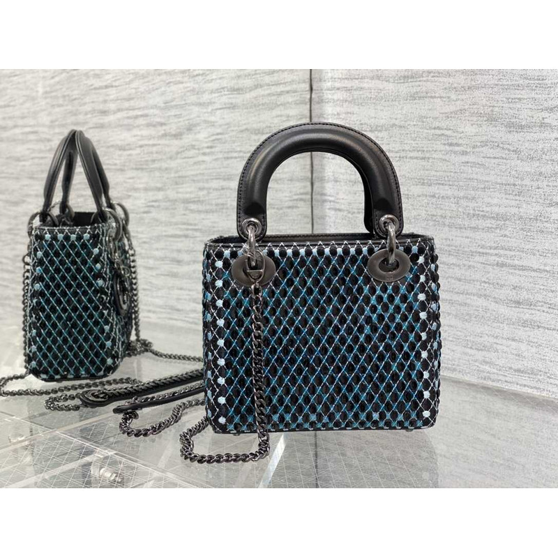 D*or ladyD*or glitter gradient bag blue and black
