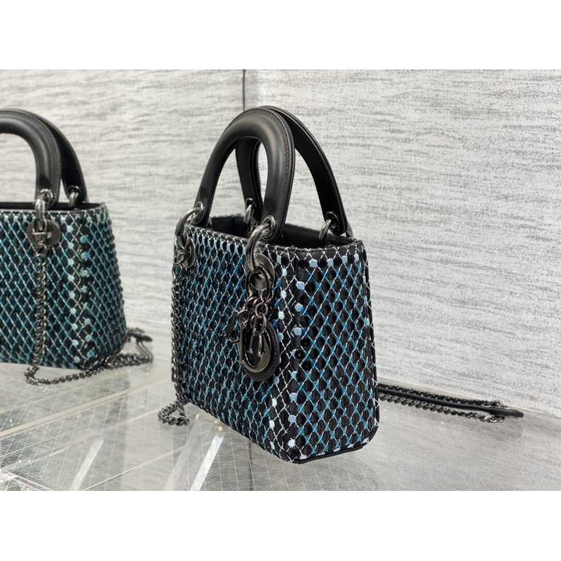 D*or ladyD*or glitter gradient bag blue and black
