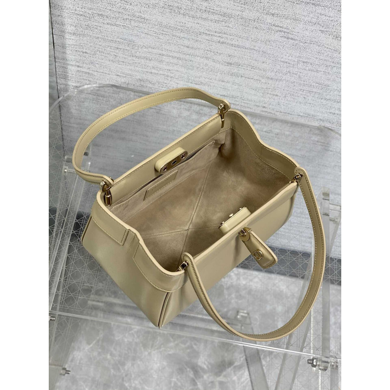 D*or small D*or key bag box calfskin beige