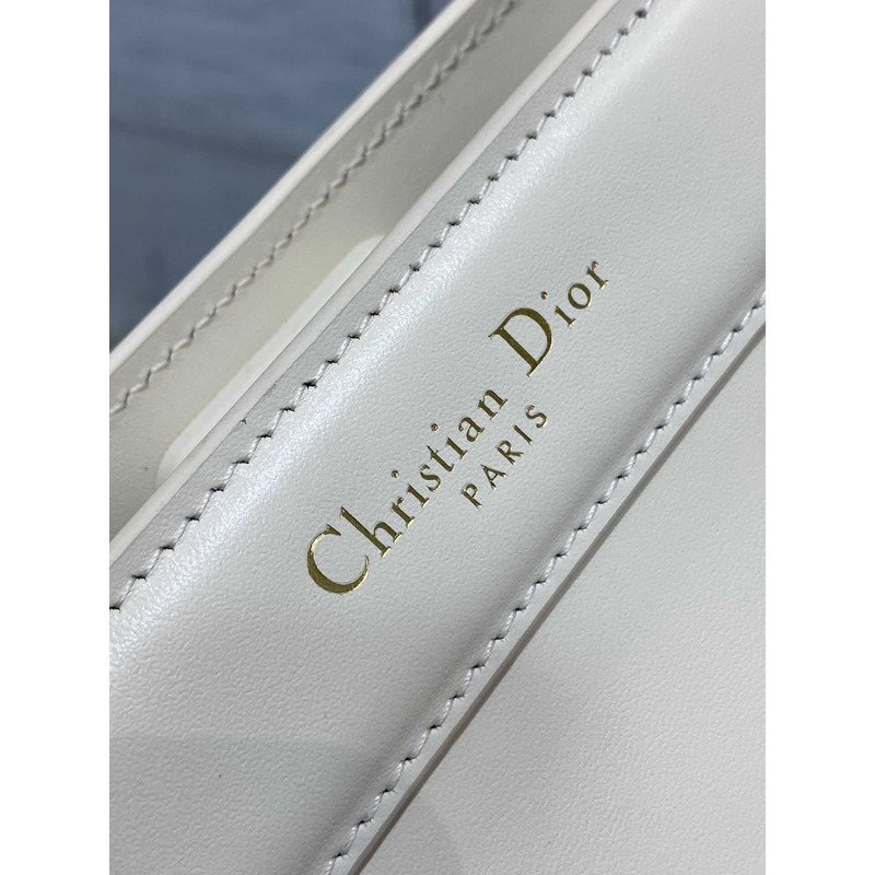 D*or small D*or key bag box calfskin dusty ivory