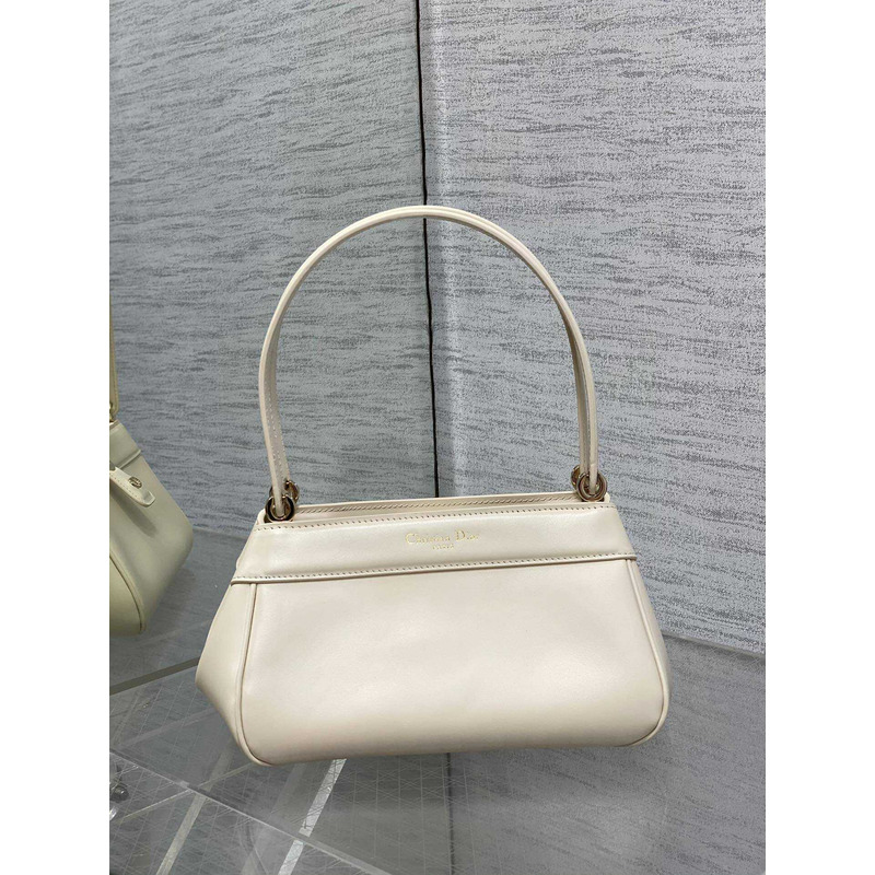 D*or small D*or key bag box calfskin dusty ivory