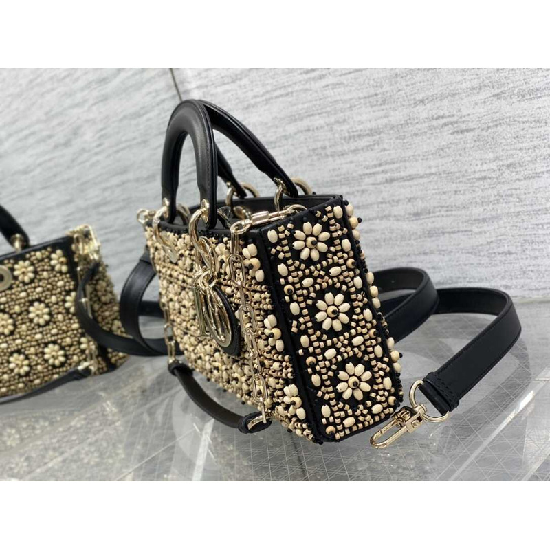D*or medium lady d-joy bag gold beaded