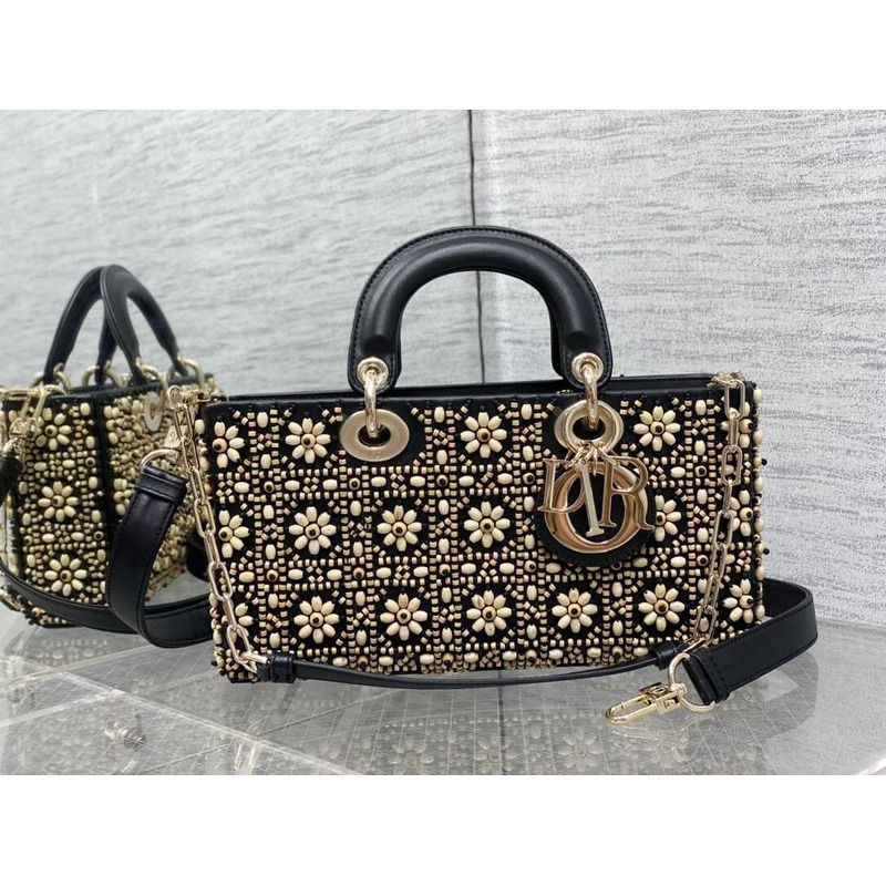 D*or medium lady d-joy bag gold beaded