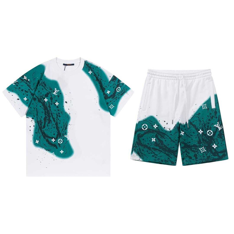 l**is V*t*n mixed color t-shirt green white