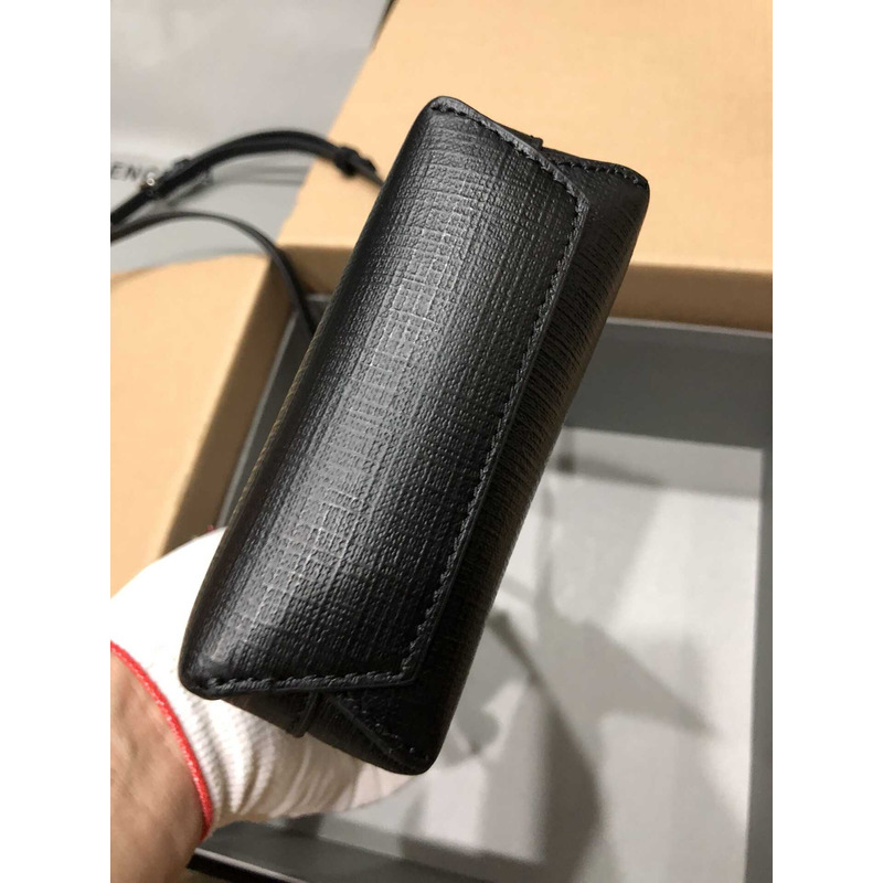 Ba*len*cia*ga textured calfskin logo shopping phone holder bag black