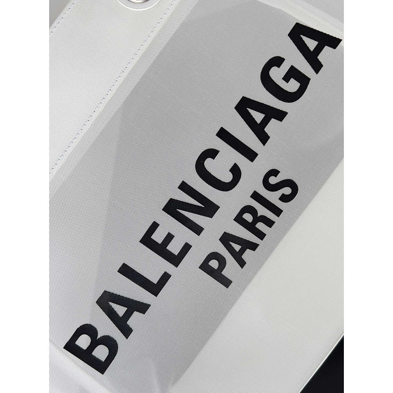 Ba*len*cia*ga duty free medium mesh tote bag in black/white