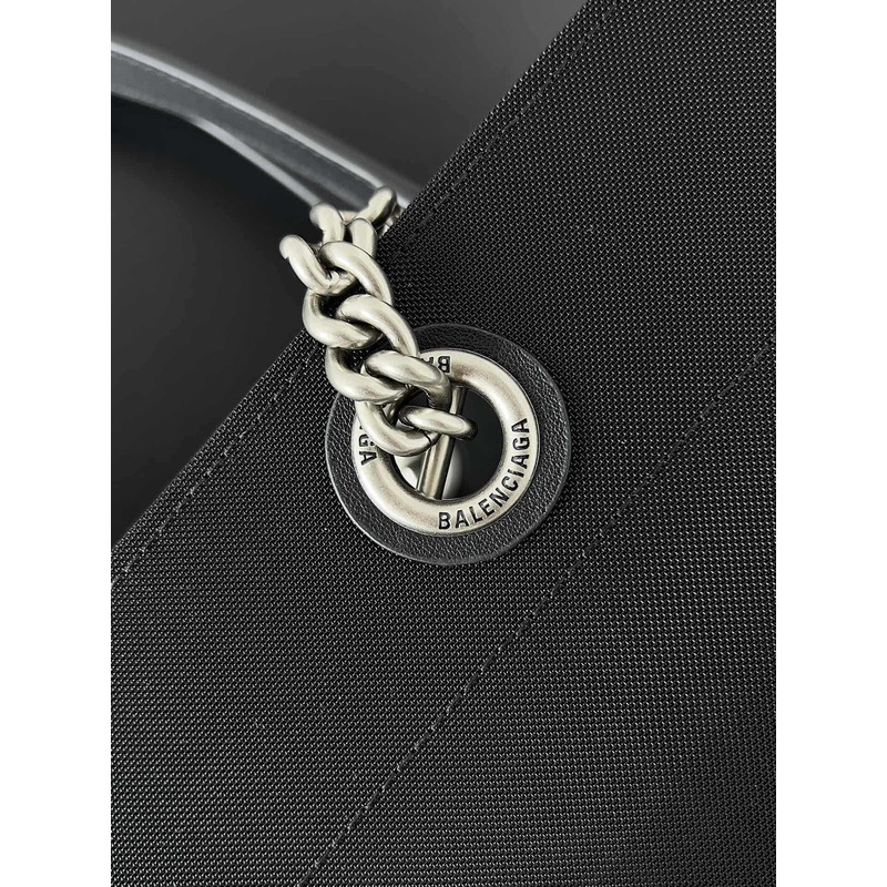 Ba*len*cia*ga duty free medium mesh tote bag in white/black