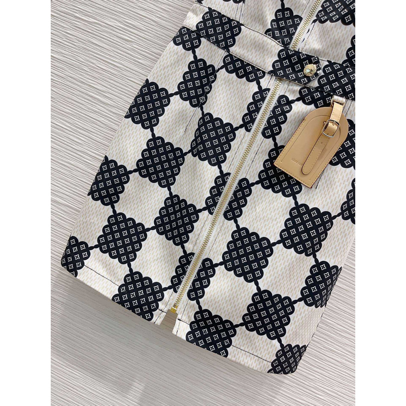 l**is V*t*n bubble damier xxl detail dress black and white