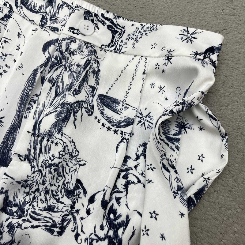 D*or printed trousers white