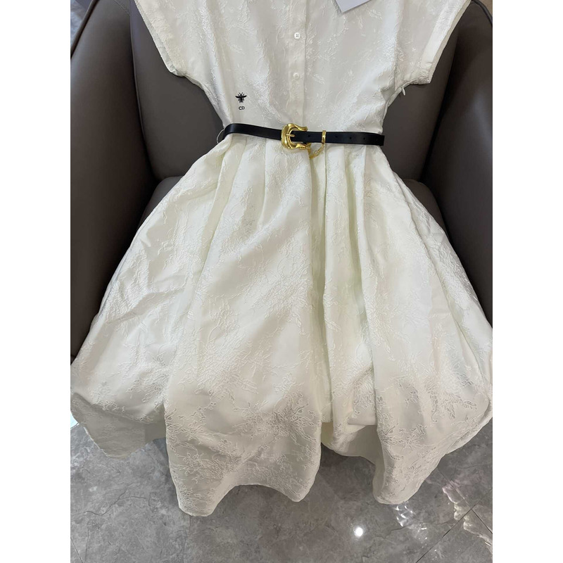 D*or printing dress white