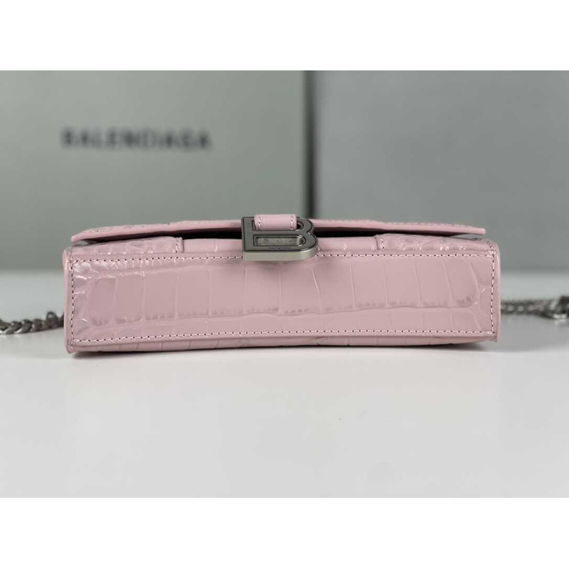 Ba*len*cia*ga hourglass mini leather bag pink