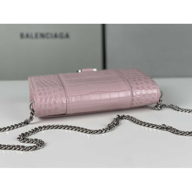 Ba*len*cia*ga hourglass mini leather bag pink