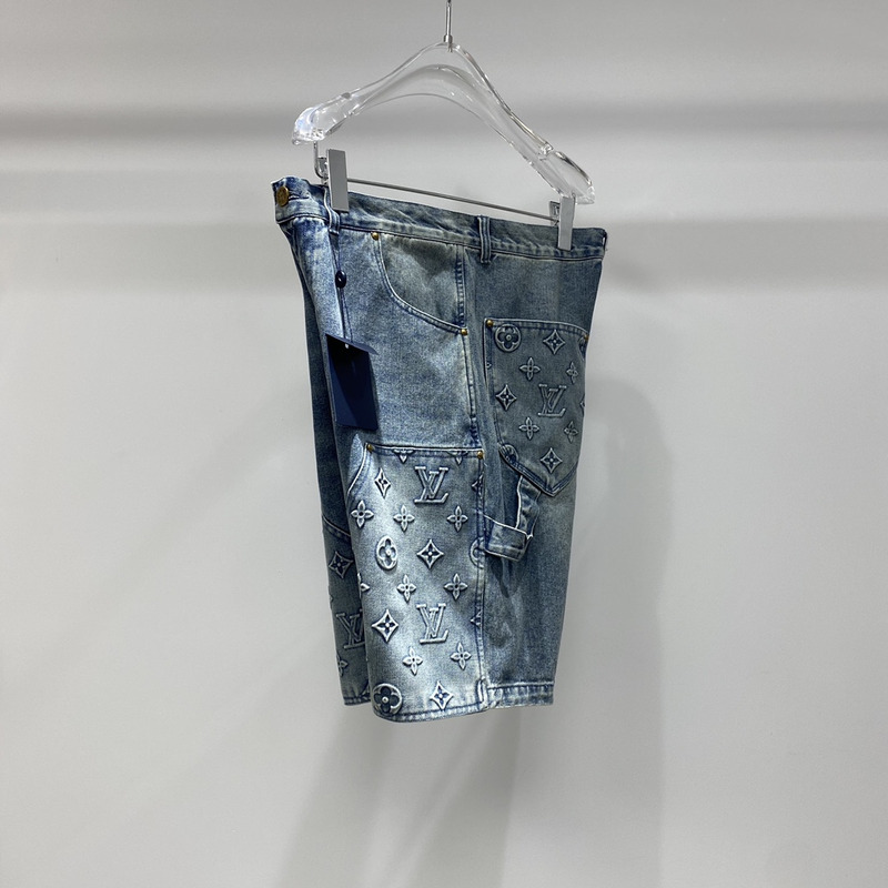 l**is V*t*n monogram denim logo shorts
