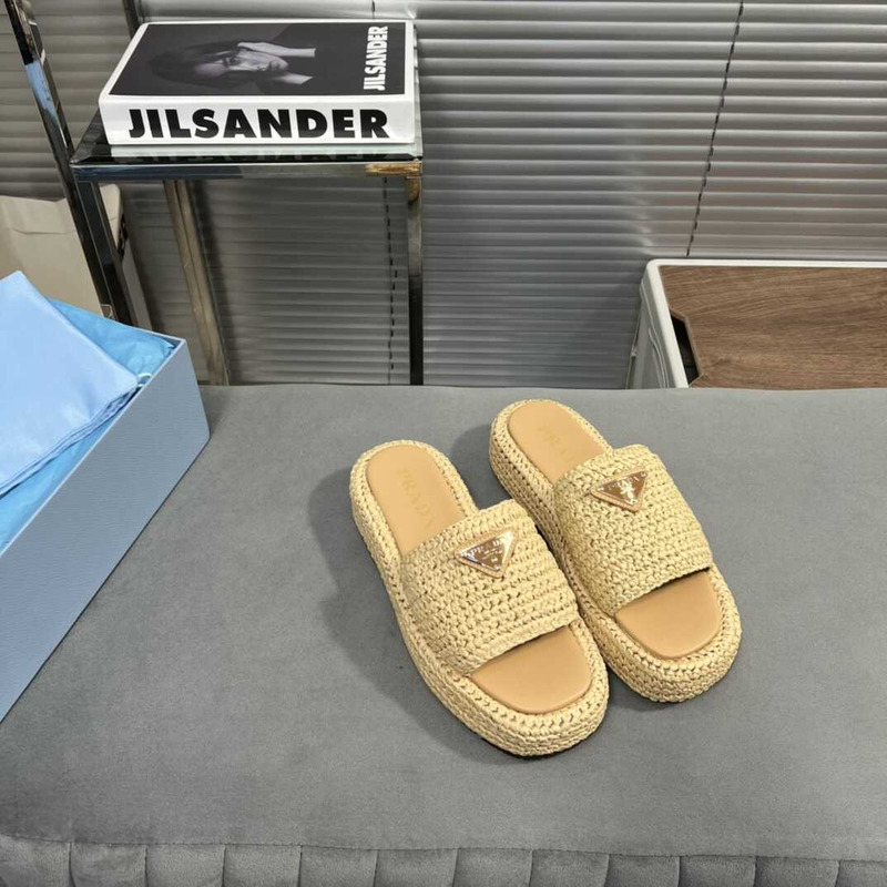 Pra*a raffia flatform sandals