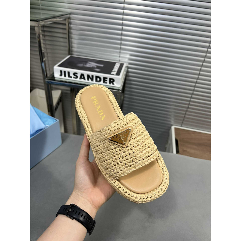 Pra*a raffia flatform sandals