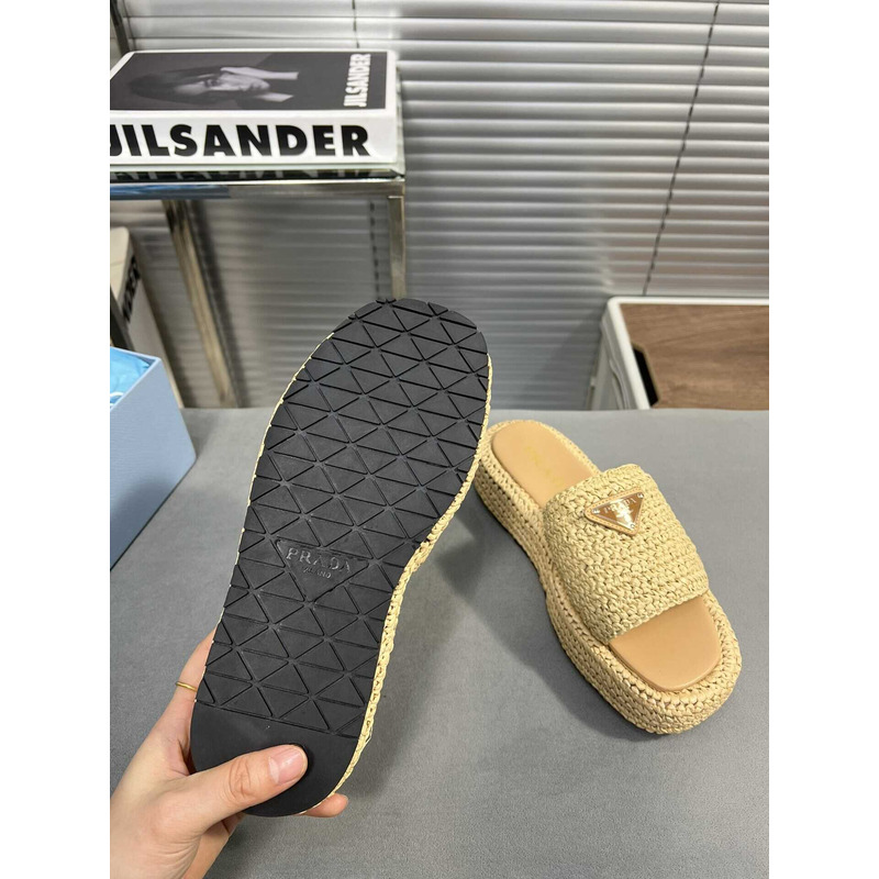 Pra*a raffia flatform sandals