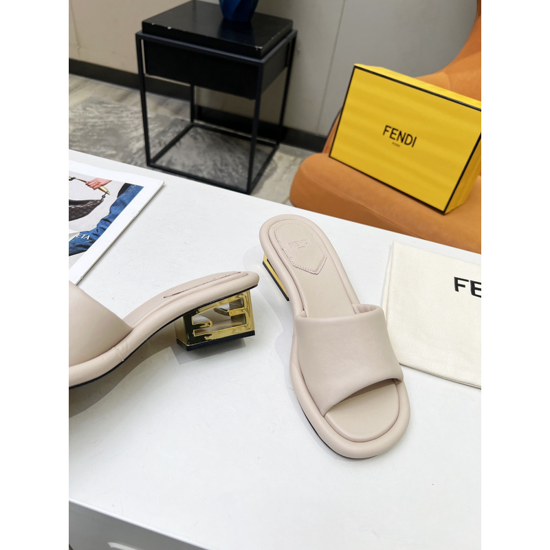 F**di natural baguette mules