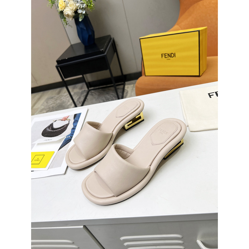 F**di natural baguette mules